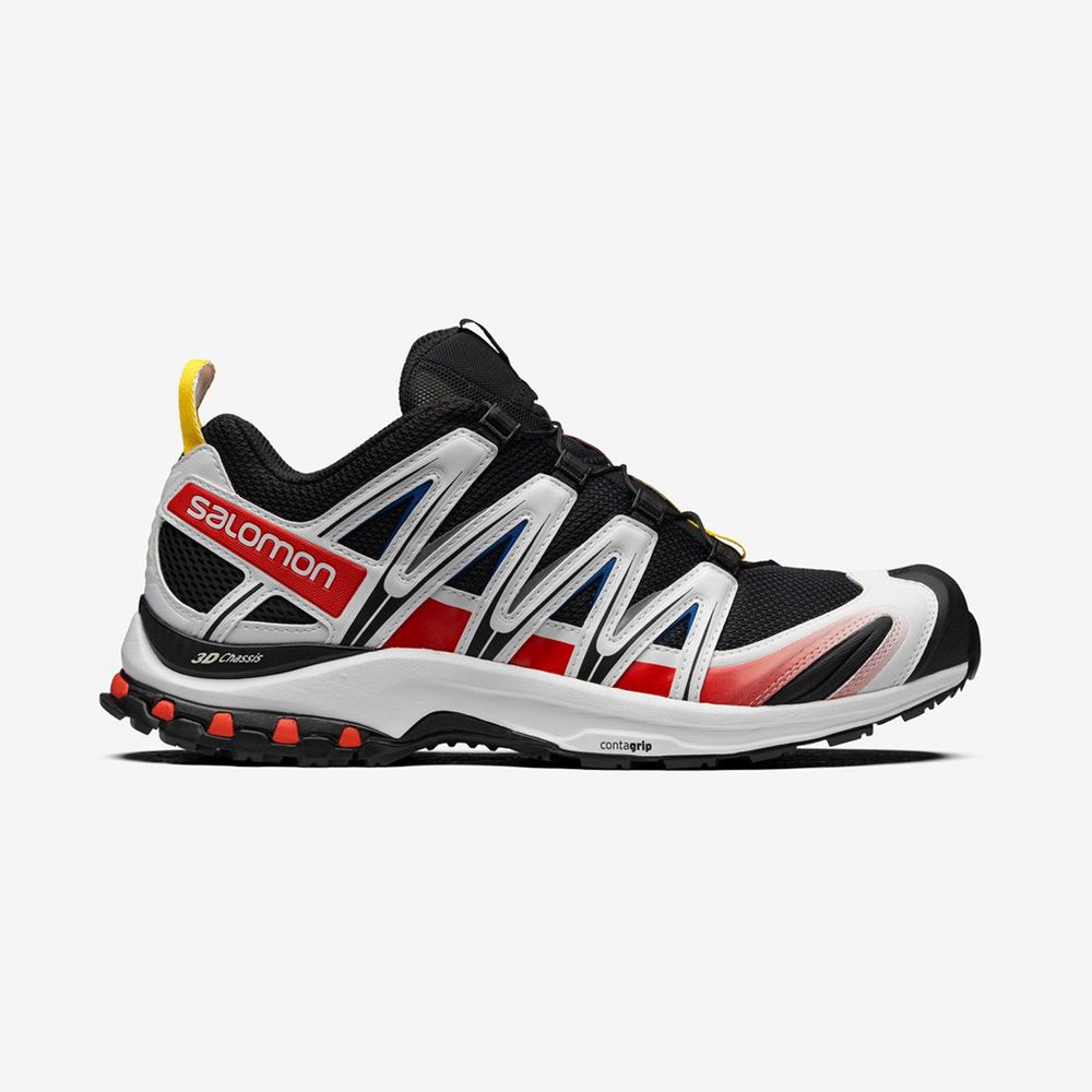 SALOMON UK XA PRO 3D RACING BK/W - Mens Trail Running Shoes Black/White,SHBC48270